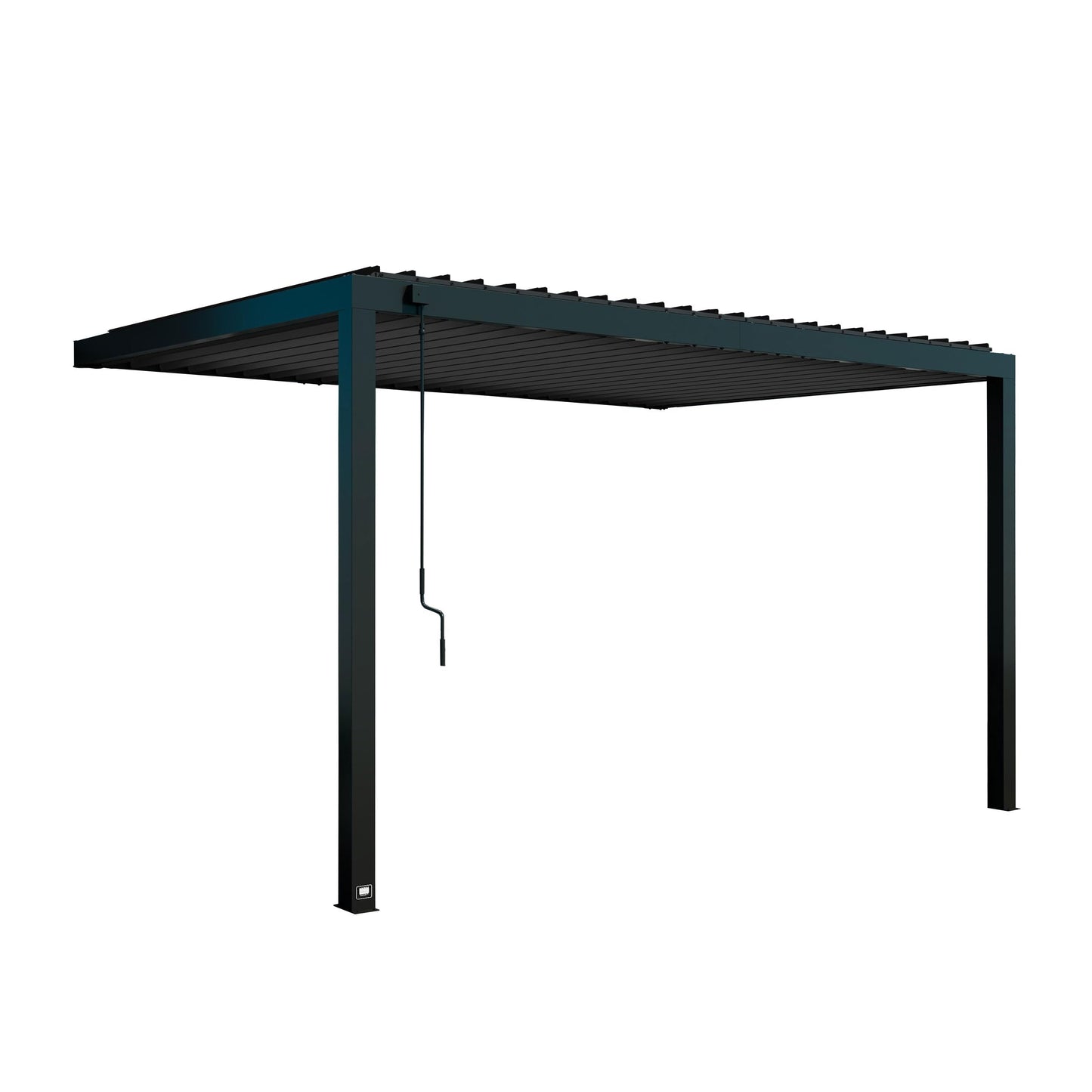 Backyard Discovery Evanston 14'x10' Galvanized Steel Wall-Mounted Louvered Pergola Kit with Adjustable Roof, Shade, Rain Protection, High-Wind Rating, PowerPort, Gutter System for Outdoor Patio, Deck
