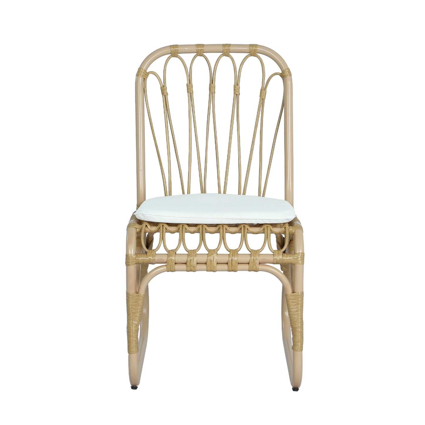 Christopher Knight Home Busby Acacia Wood Patio Dining Set for 4, Square Patio Dining Table and PE Wicker Chairs Set of 4, 5 Piece Outdoor Dining Set with Cushion, Teak+Light Beige
