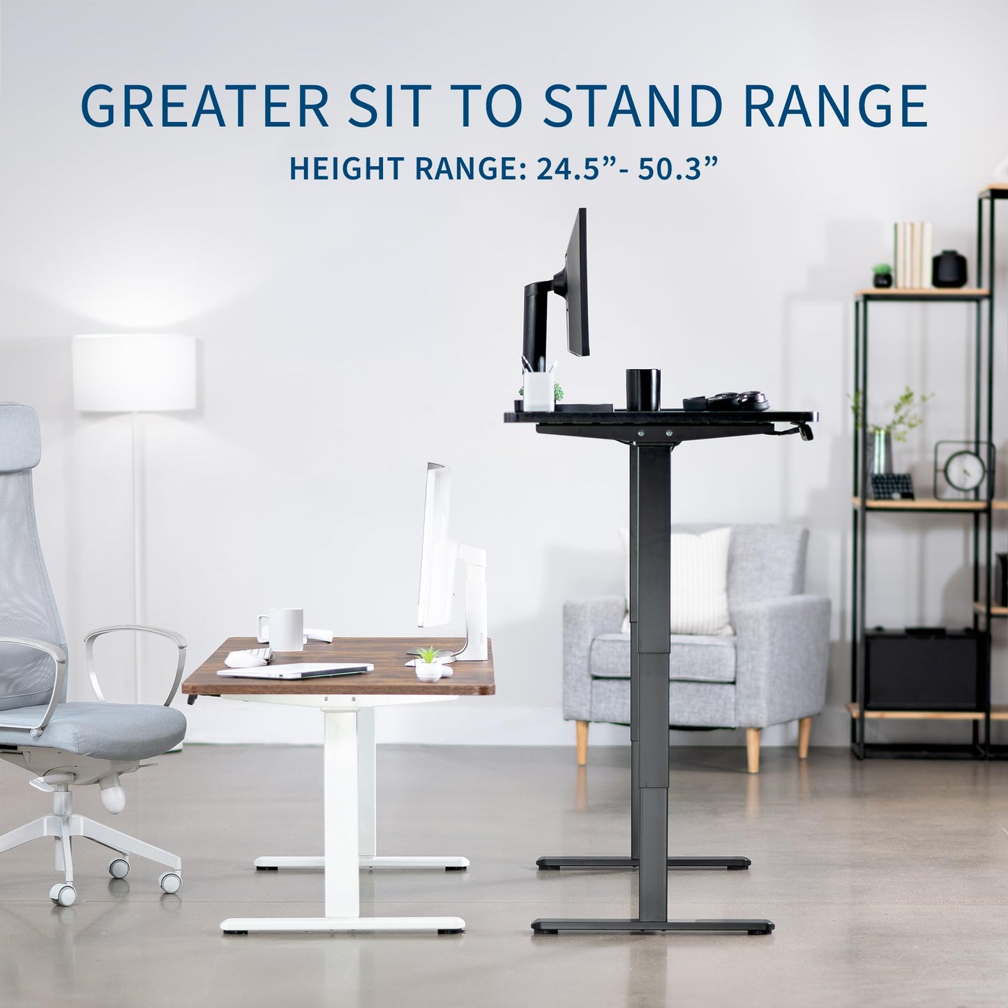 VIVO Electric 71 x 36 in Dual Motor Rustic Sit Stand Desk, Memory Height Adjustment, 2B Series, Vintage Brown Top Black Frame, DESK-KIT-2B7N-36