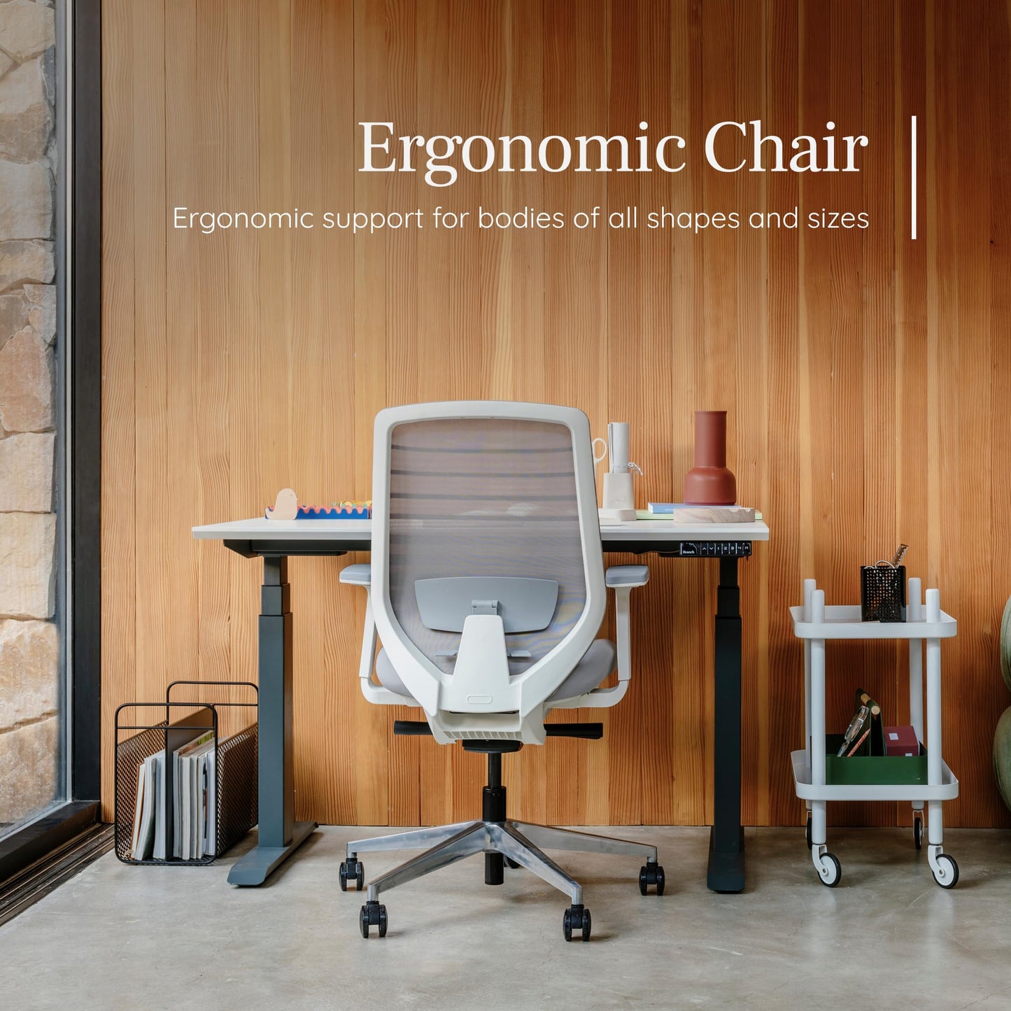 Branch Ergonomic Chair - A Versatile Desk Chair with Adjustable Lumbar Support, Breathable Mesh Backrest, and Smooth Wheels - Experience Optimal Comfort and Support - Black
