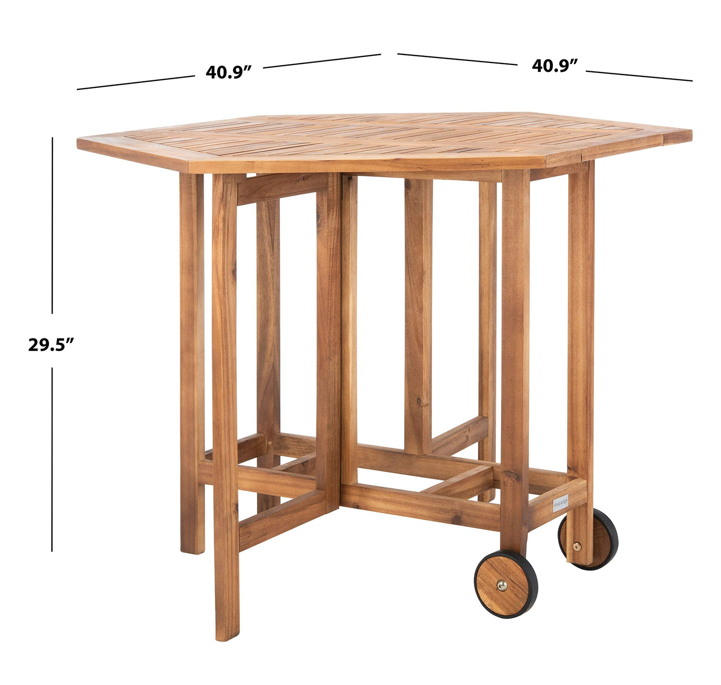 SAFAVIEH Outdoor Collection Kerman Natural 5-Piece Foldable Patio Dining Set (Fully Assembled)