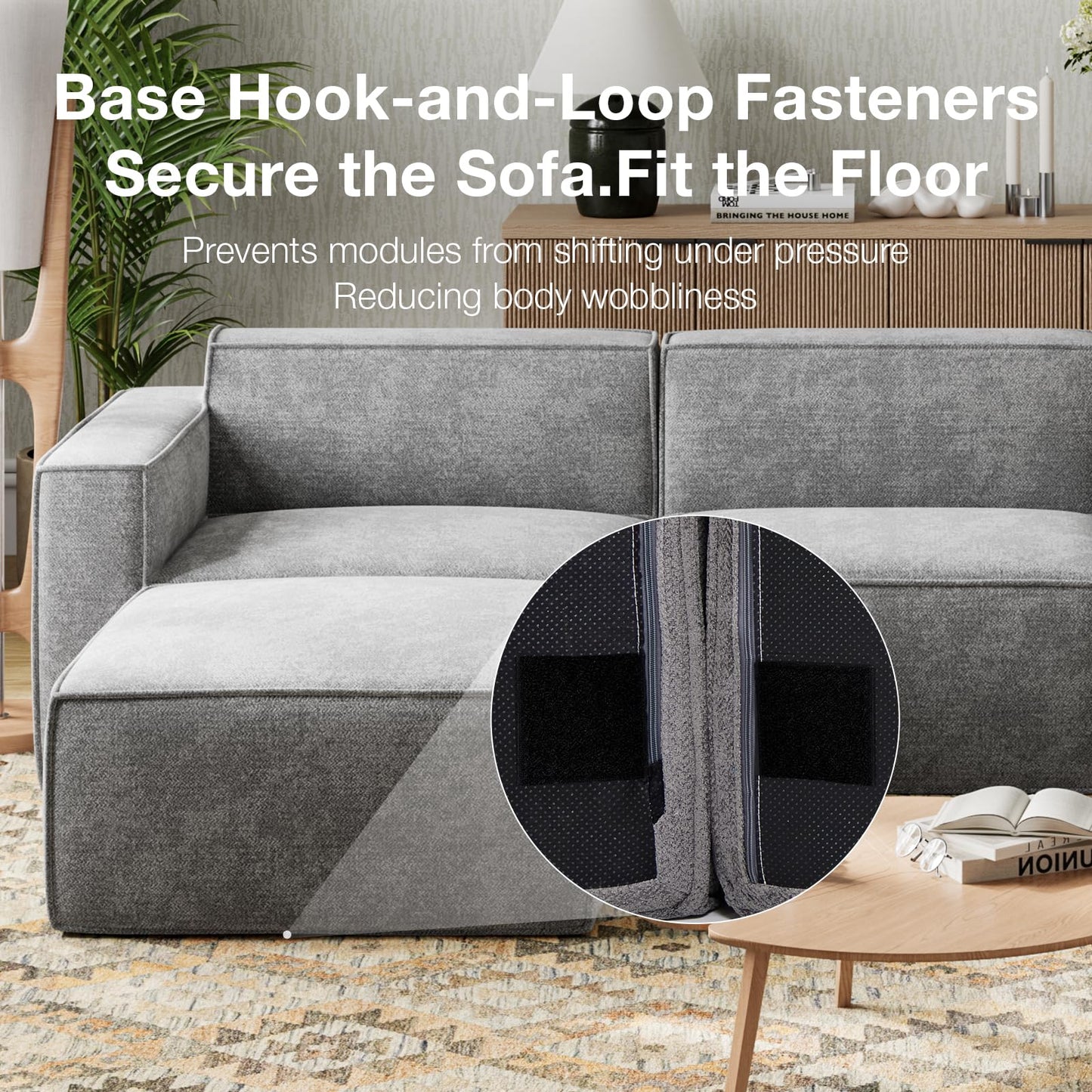 Novilla 109" Modular Sectional Sofa, No Assembly Cloud Sectional Couch with Smarts Coil® Support, Chenille Fabric L Shape Boneless Couch for Living Room Apartment, Dark Gray(R-Arm 4 Seat w/ 1 Ottoman)