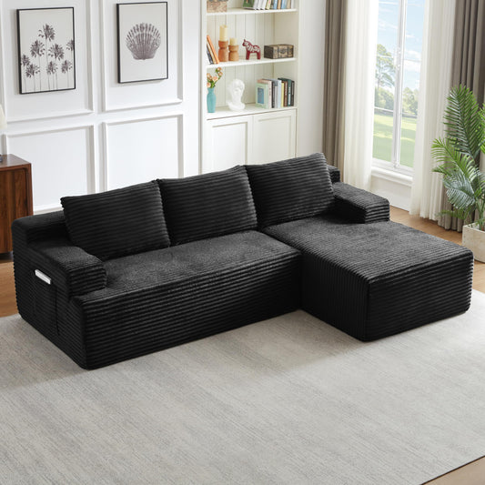 96" Modular Sectional Sofa, Cloud Sectional Couch with Deep Seat, Modern L-Shape Corner Sofa Couch with Right Facing Chaise,Upholstered Boneless Couches for Living Room Bedroom